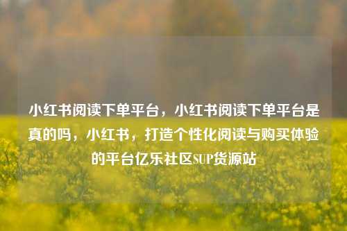 小红书阅读下单平台，小红书阅读下单平台是真的吗，小红书	，打造个性化阅读与购买体验的平台亿乐社区SUP货源站  第1张