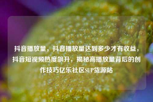 抖音播放量	，抖音播放量达到多少才有收益，抖音短视频热度飙升，揭秘高播放量背后的创作技巧亿乐社区SUP货源站  第1张